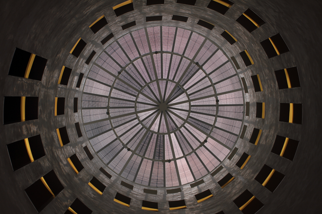 The skylight above the centrail staircase at the Leeum, Samsung Museum of Art in Seoul, South Korea