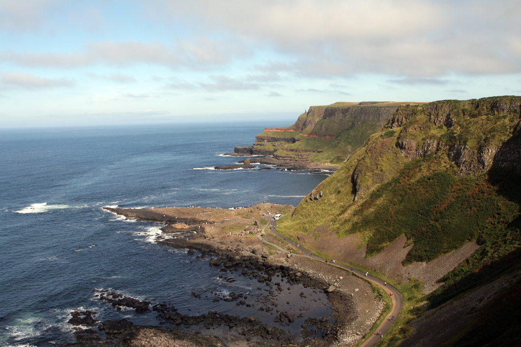 The expansive view from the top of the Giant's Causeway in Northern Ireland.