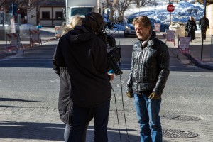 William H. Macy giving an interview about his film "Rudderless".